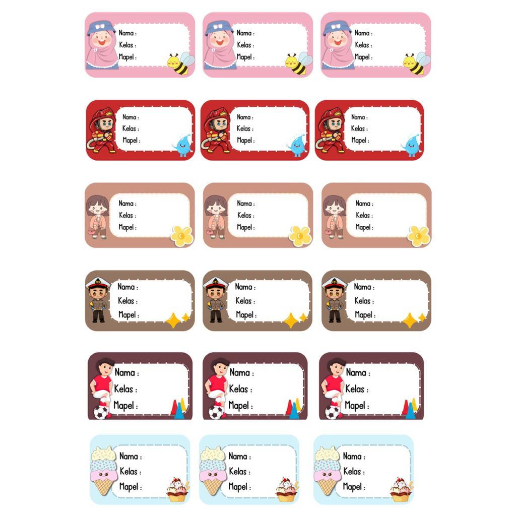 

ISI 36 PCS - STIKER LABEL MATA PELAJARAN