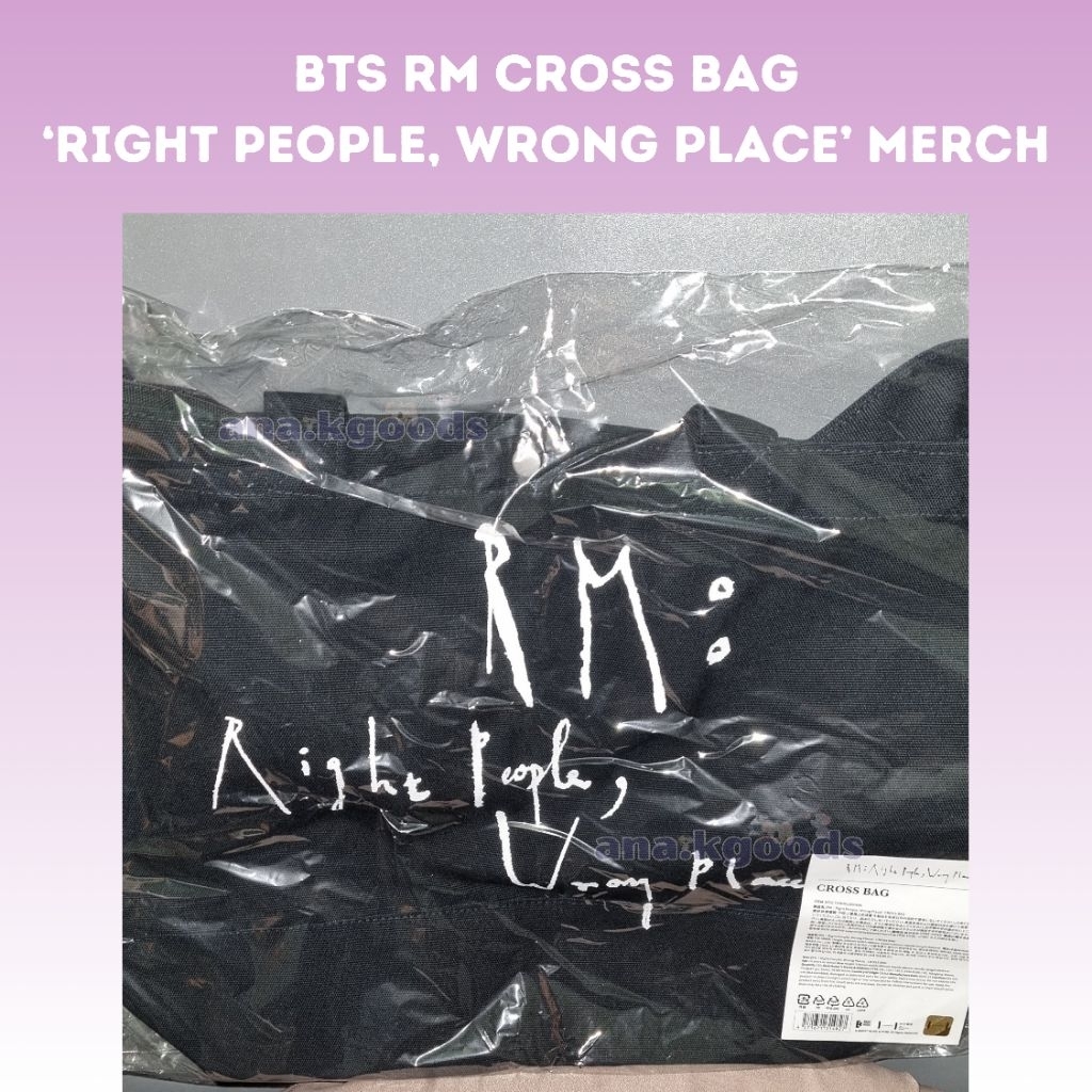 [READY STOCK] BTS RM CROSS BAG 'RIGHT PEOPLE, WRONG PLACE' MERCH | Tas | Merch | Casual | BTS | RM |