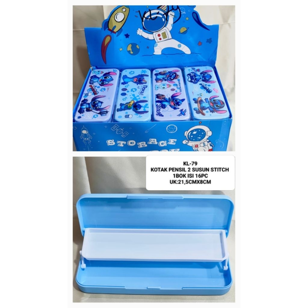 

1 BOX KOTAK PENSIL SUSUN STITCH ISI 16