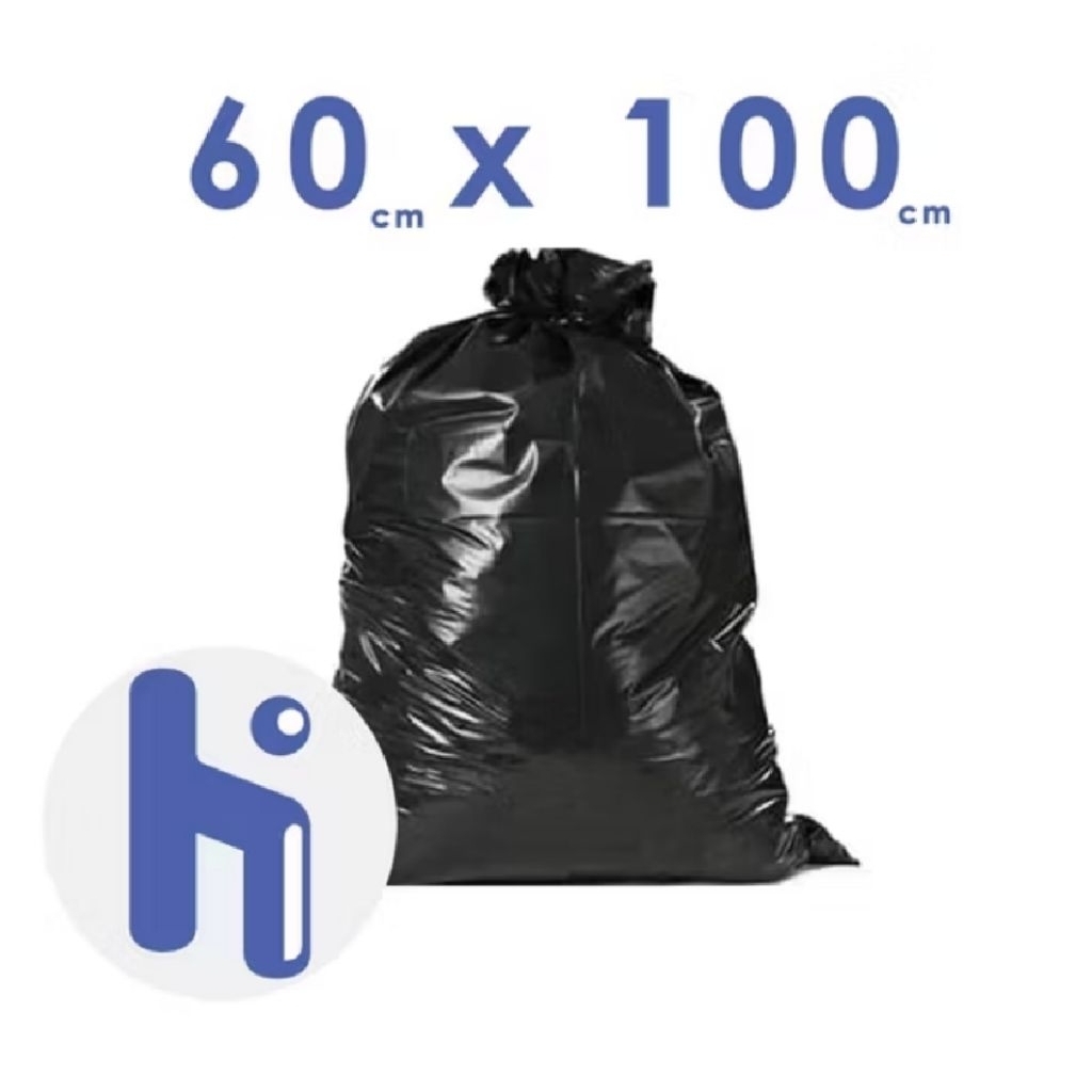 Kantong Sampah Plastik Trash Bag 60x100 cm Hitam / HI Plast Trash Bag 60 x 100 cm