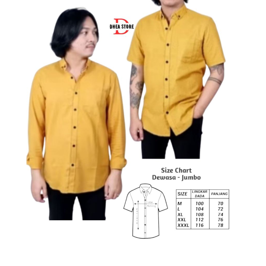 KEMEJA PRIA LENGAN PANJANG WARNA MUSTARD KUNYIT KEMEJA PRIA POLOS LENGAN PENDEK WARNA MUSTARD KEKINI
