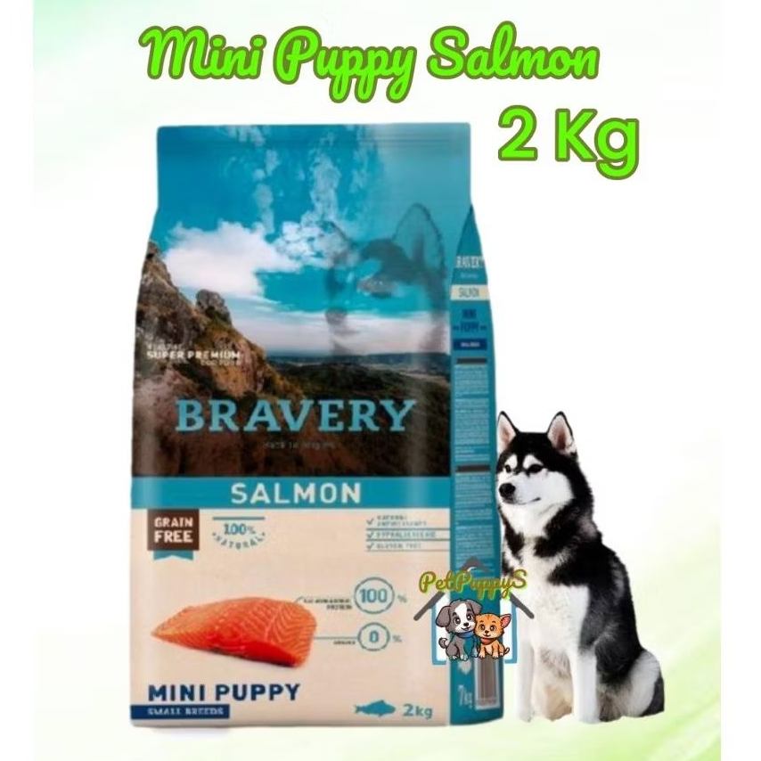 Bravery Mini Puppy Salmon 2kg dogfood premium, grain free