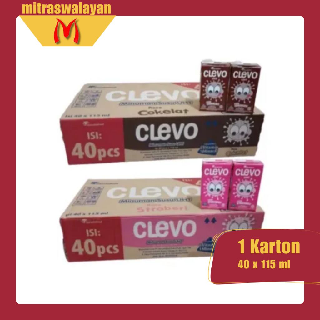 

CLEVO Susu UHT Kotak 1 Karton isi 40 pcs @115 ml