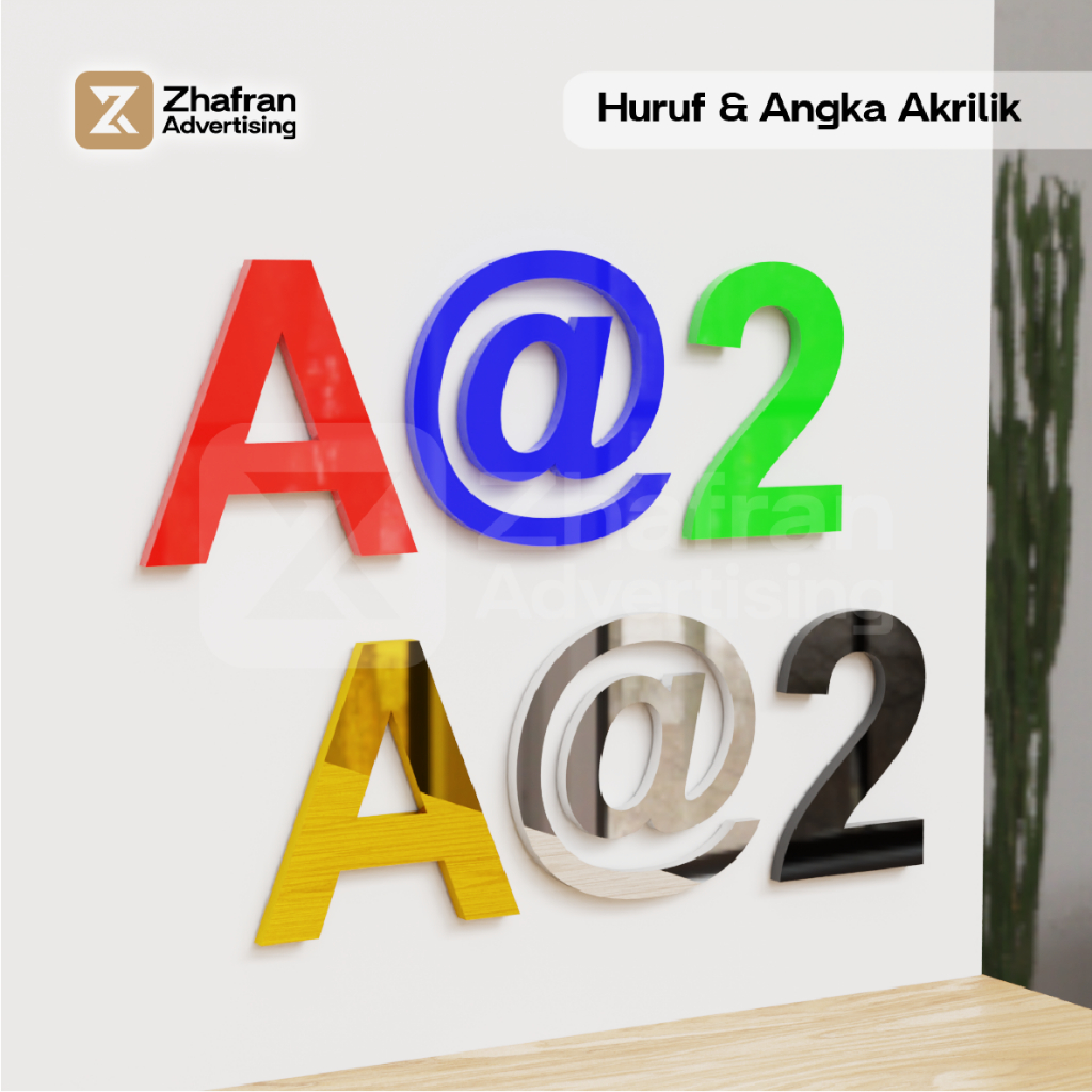 Angka Huruf Timbul Akrilik 10 CM & Busa Eva Bisa Request Font - Huruf Timbul Spon Eva