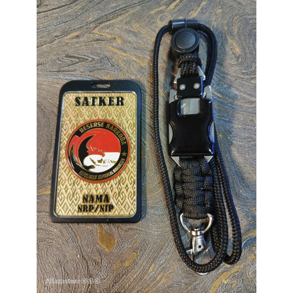 

plat lencana id card holder dan lanyard custom logo satuan reserse narkoba