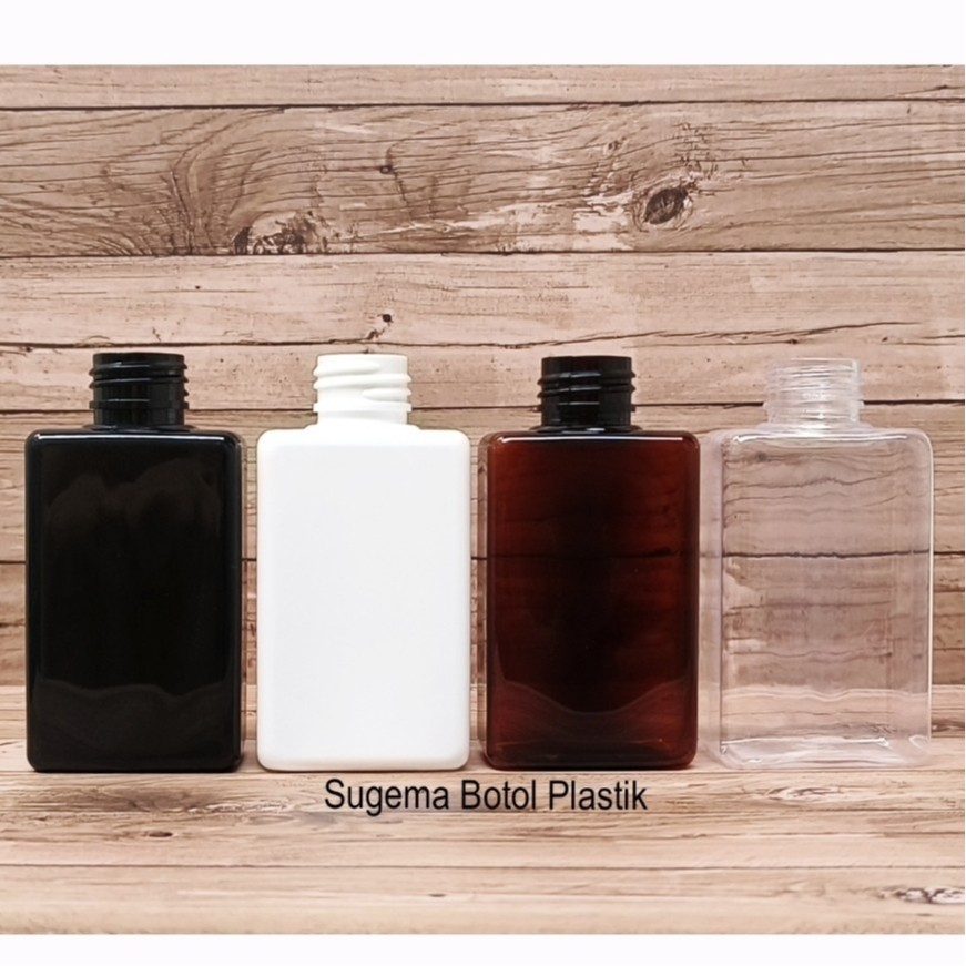 BOTOL PET 100ML KOTAK NECK 24 TANPA TUTUP TEBAL / BOTOL PLASTIK 100ML KOTAK PET TEBAL