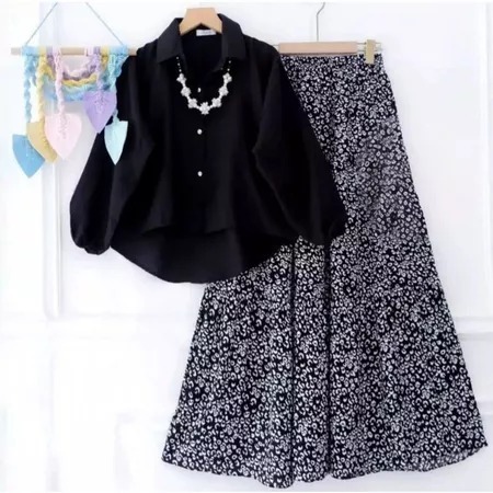 AIRA SET CRINKLE KOMBINASI RAYON KIDS (7THN-15THN) // SETELAN ANAK // ONE SET ANAK REMAJA // SETELAN