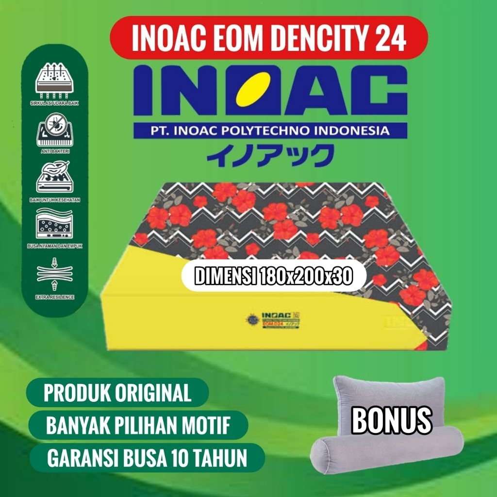 Kasur Busa INOAC 180x200x30 EOM D.24 dan CENTRAL 180x200x30 Original Termurah Garansi 15 Tahun