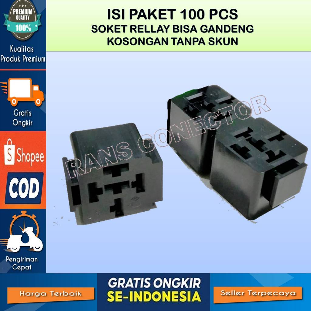 ISI 100 PCS Soket Relay gandeng soket relay soket relay gandeng KOSONGAN- RUMAH RELAY-SOKET RELAY