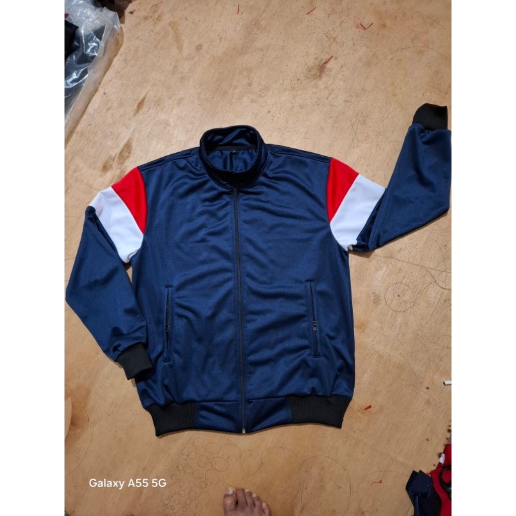 jaket tractop big saiz jumbo jaket olahraga sport