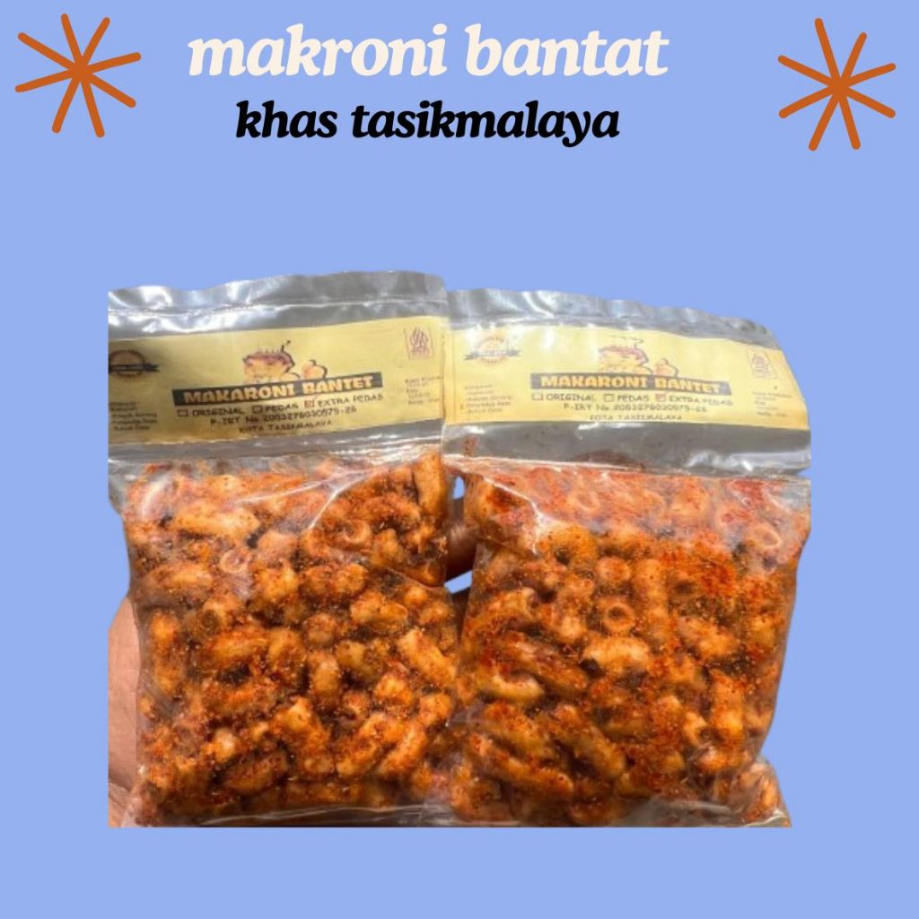 

MAKARONI BANTET Extra Pedas 60 gr Makanan ringan khas tasikmalaya