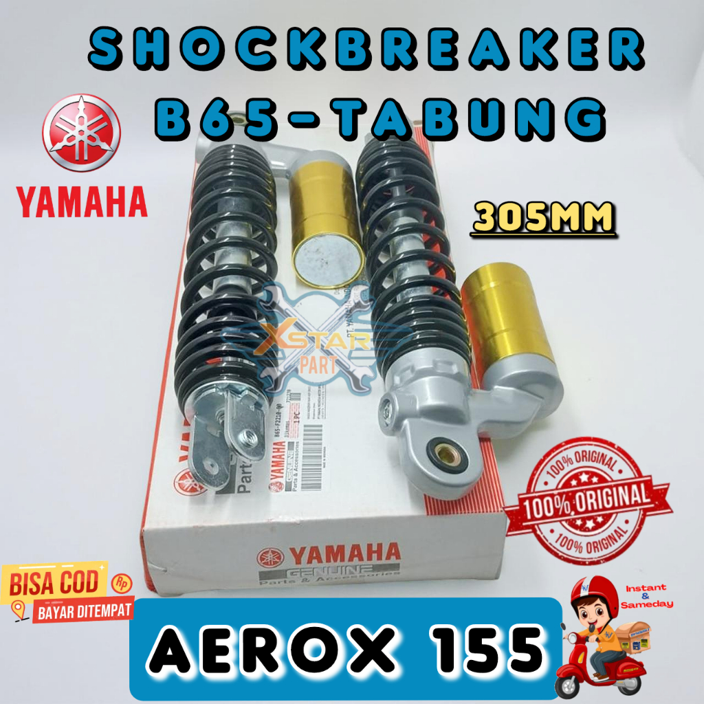 ORI SHOCKBREAKER YAMAHA B65 TABUNG AEROX 155 ORIGINAL BELAKANG UKURAN 300/305MM HARGA SEPASANG