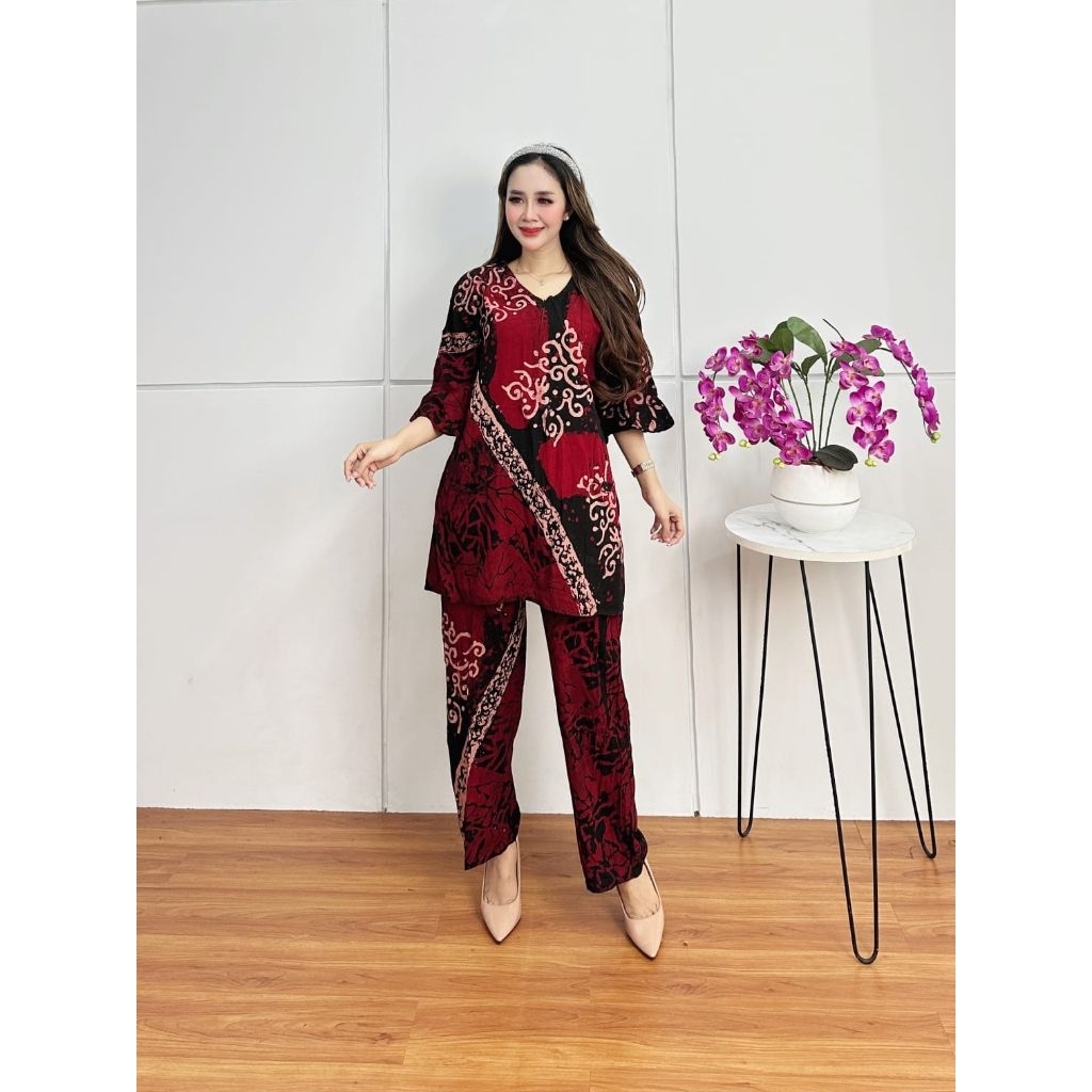 Setelan Abg Batik Cap Super Motif Sunan LD 110Cm Busui