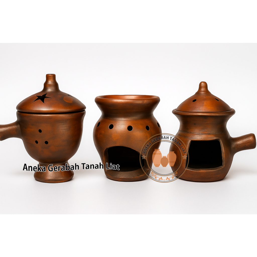 Tungku Ratus Bakar/Tempat Aromaterapi/Anglo Menyan Gagang Tanah Liat