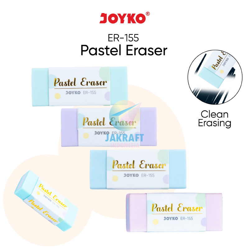 

(36 Pcs) Penghapus Pensil Permen Pastel Elastis JOYKO ER-155 Candy Elastic Rubber Eraser Segala Pensil Dust Free Clean Erasing Pasti Bersih Tanpa Ampas | BOX