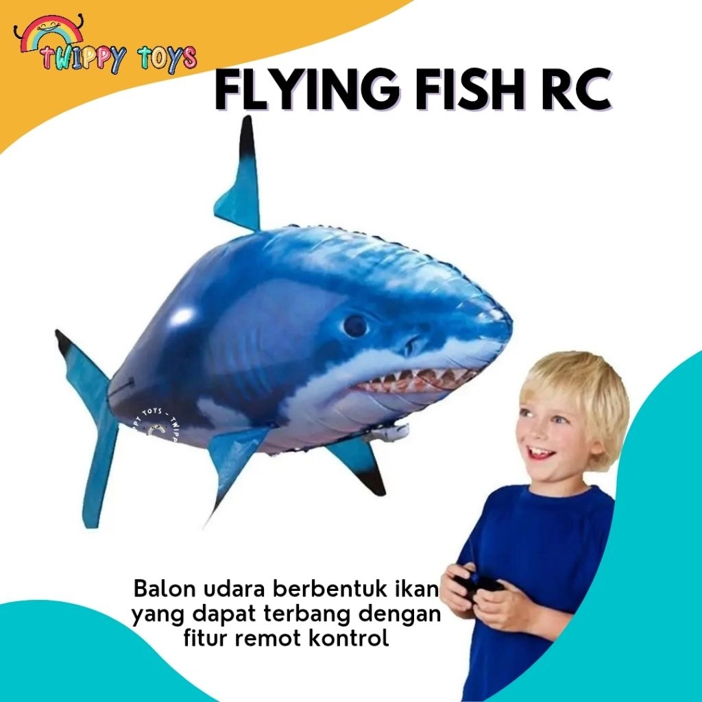 [Kardus rusak] Mainan Anak Ikan Terbang Flying Fish Remot Kontrol Ikan Terbang Remot Kontrol Mainan 