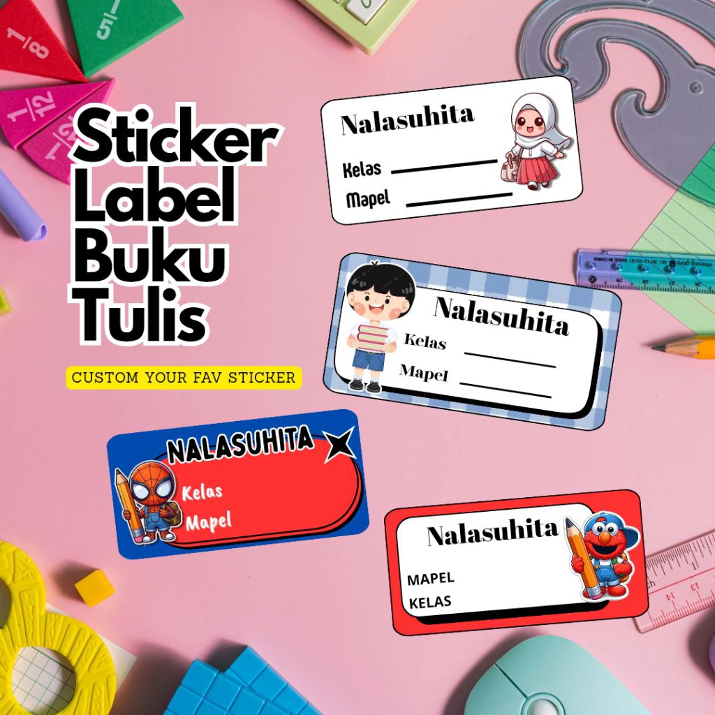 

STICKER LABEL - STICKER BUKU TULIS - STICKER NAMA BUKU TULIS- STICKER CUSTOM