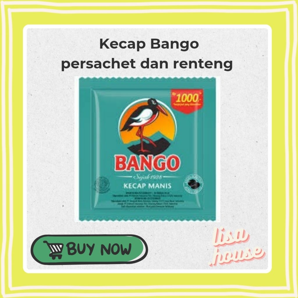

Kecap Bango 1000an 20 ml // harga 1 renteng isi 12 sachet // dan 1 lembar isi 3 renteng atau 36 sachet