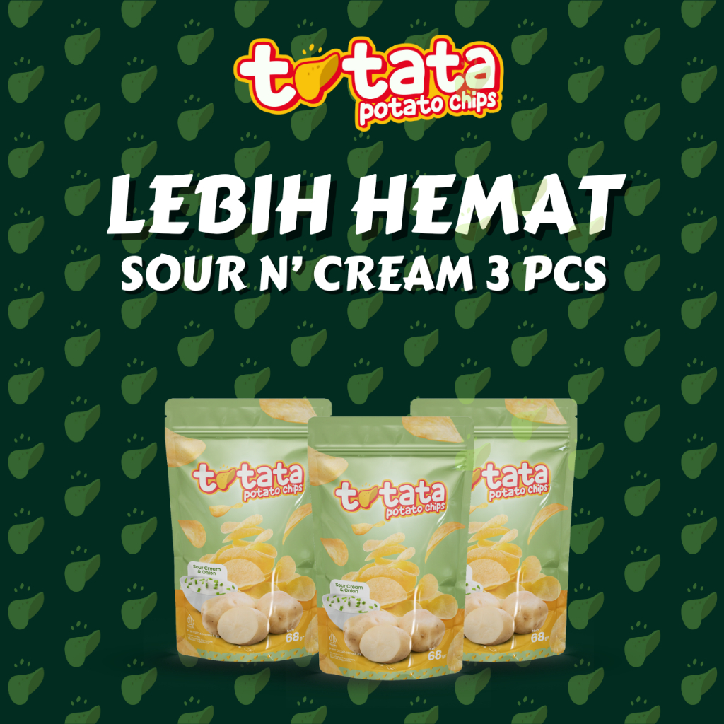 

Totata Keripik Kentang Bundling Hemat Sour n' Cream Onion 3pcs