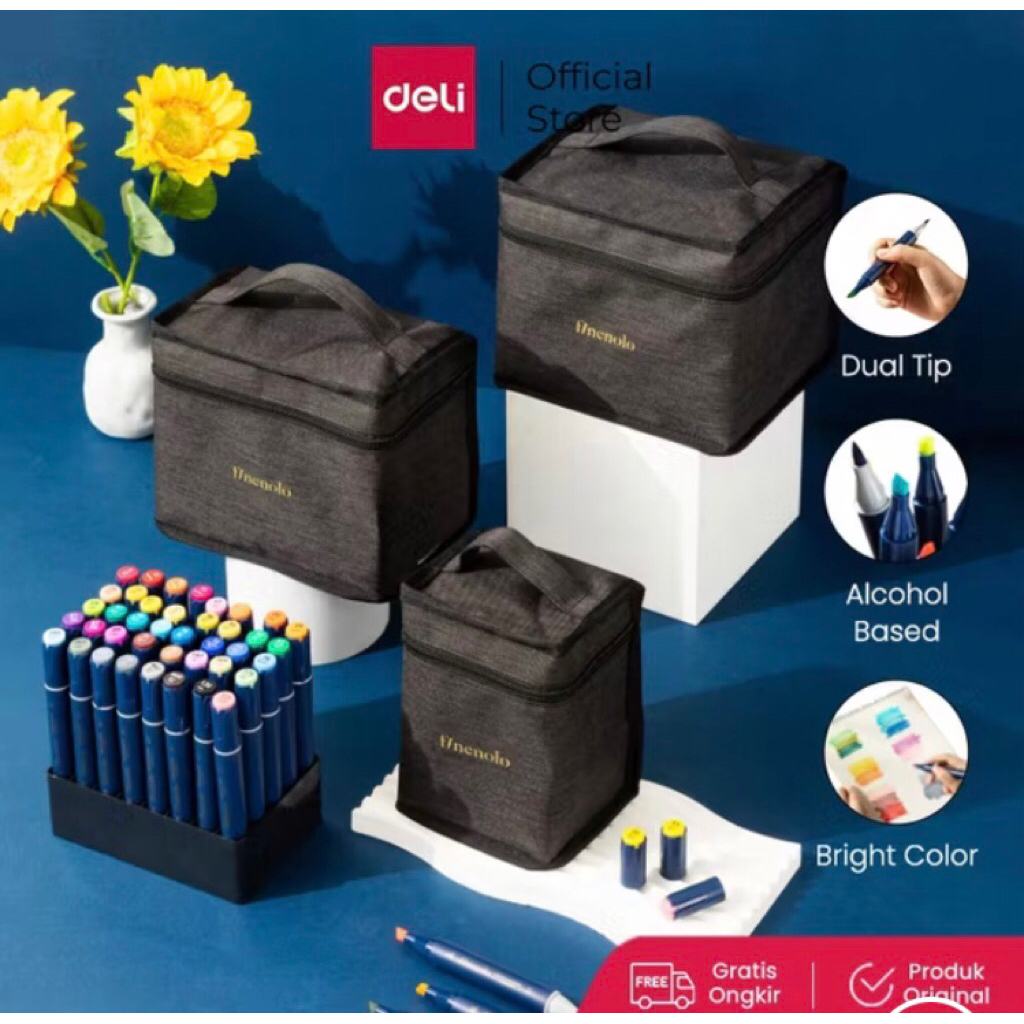 

Deli Finenolo Spidol Sketsa / Sketch Marker Dual tip 40 Warna EC184