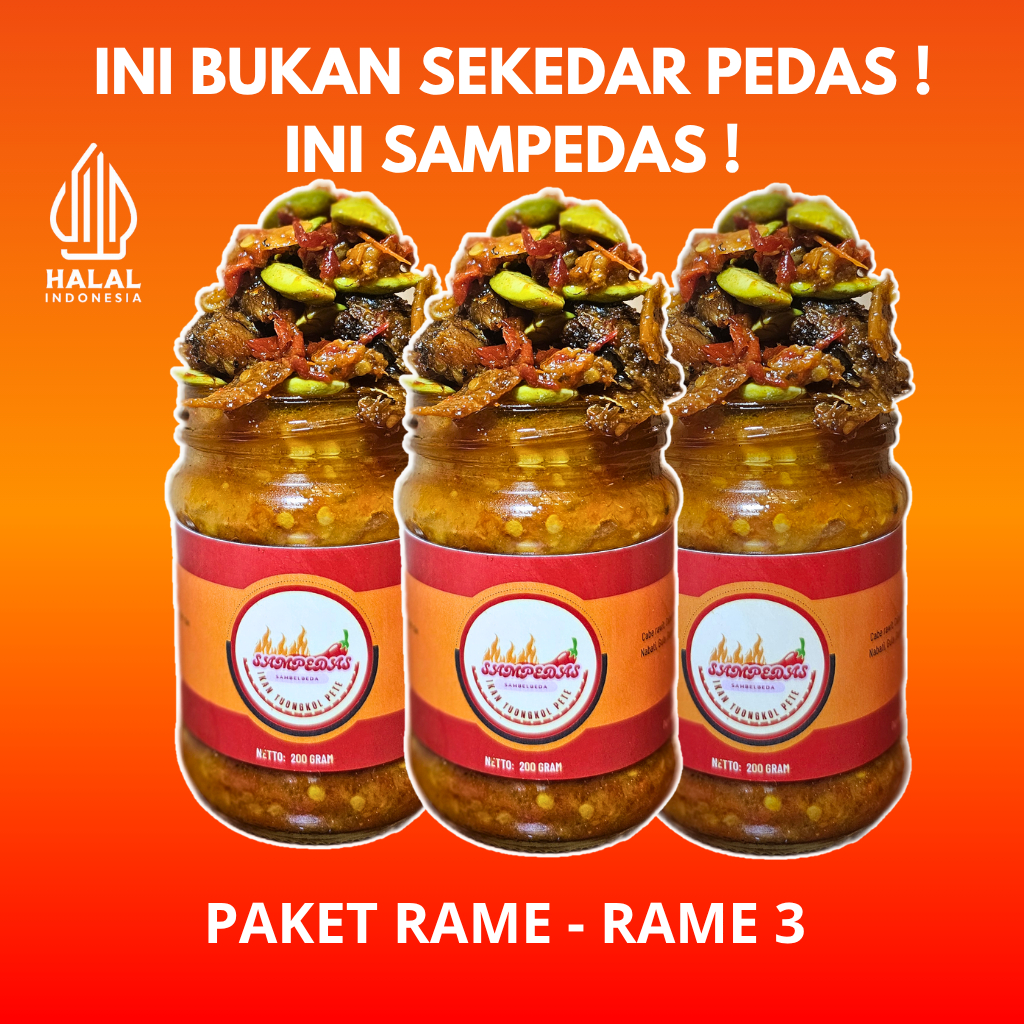 

Sampedas Paket Rame-Rame 3 ( 3 PCS - 3 Pack Tongkol Pete )