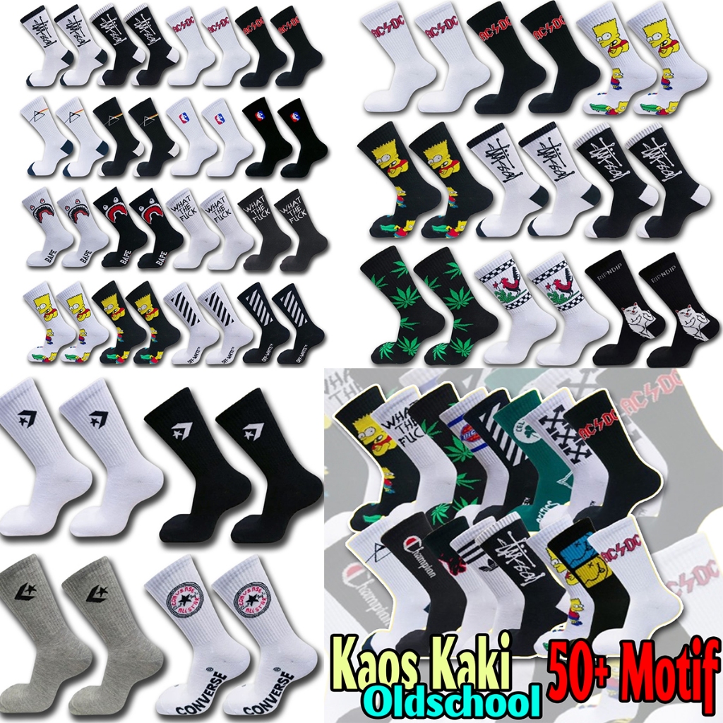 kaos kaki oldschool pria motif dickies - kaos kaki oldschool skate motif dickies tebal bahan katun s