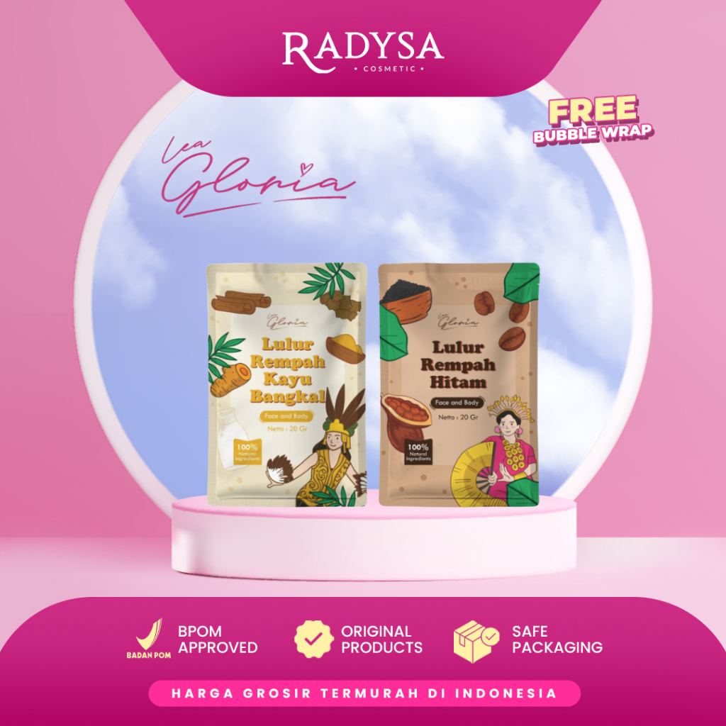 𝐑𝐀𝐃𝐘𝐒𝐀 - Lea Gloria Lulur Badan Dan Lulur Wajah - Lulur Rempah Kayu Bangkal / Lulur Rempah Hitam