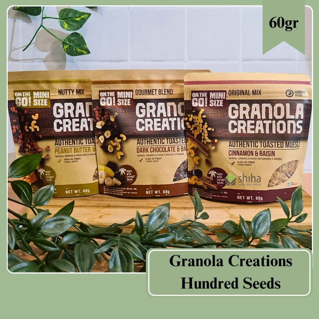 

Hundred Seeds Granola Creations / Healthy Granola 60gr ada 3 rasa |Warungshiha