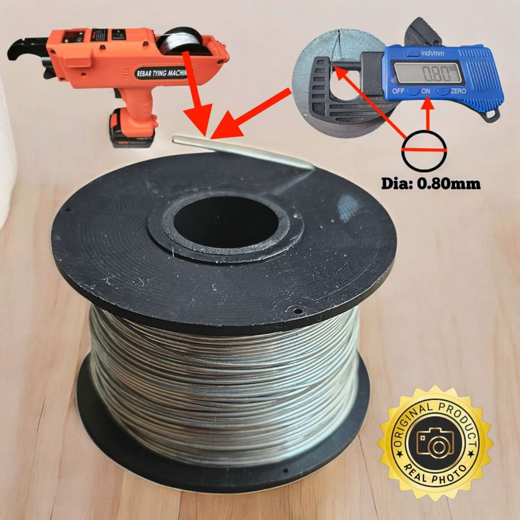 kawat pengikat Tulangan besi bendrat mesin automatic rebar tying wire 0.80mm