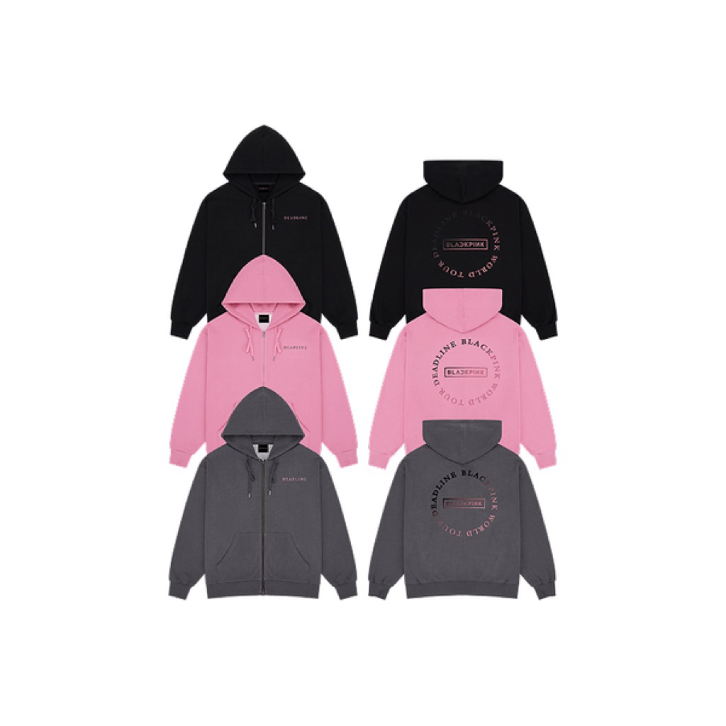 [PRE ORDER] MD HEAT REACTIVE ZIP-UP HOODIE CHARCOAL PINK BLACK BLACKPINK DEADLINE TOUR OFFICIAL MURA