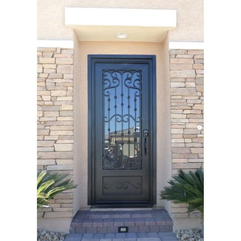 pintu besi tempa kaca