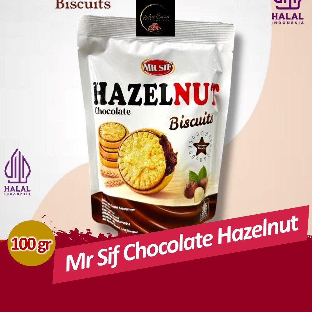 

MR.SIF Hazelnut Chocolate Biscuit Lapis Cokelat Kacang Hazel 100 Gram Coklat