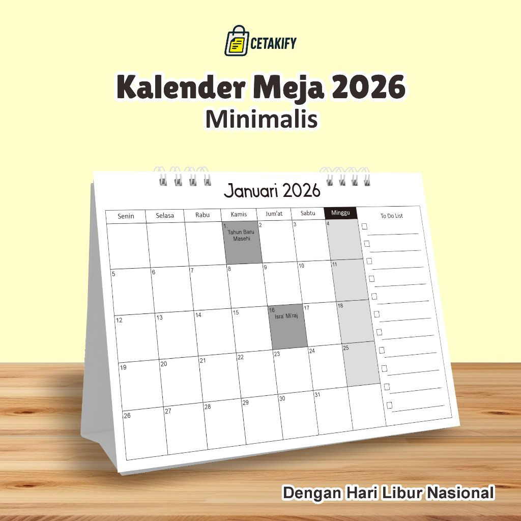 

Cetakify Kalender Meja 2026