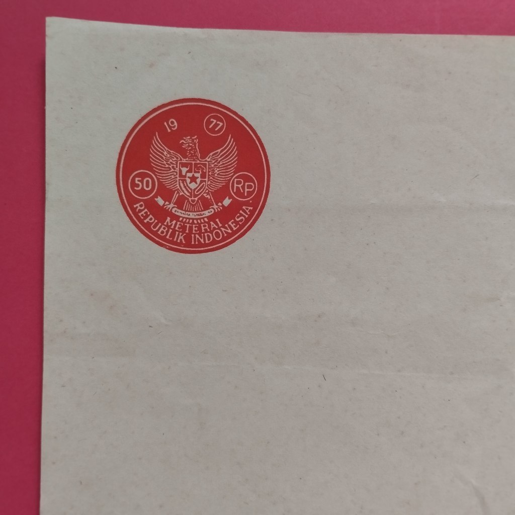 

Kertas Segel Kuno Rp 50 Tahun 1977 Single