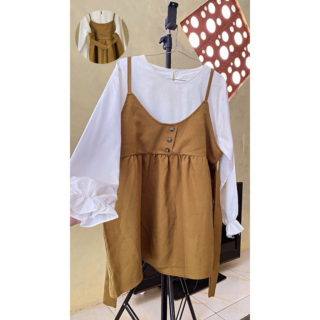 PRELOVED  atasan blouse wanita korea tali belakang