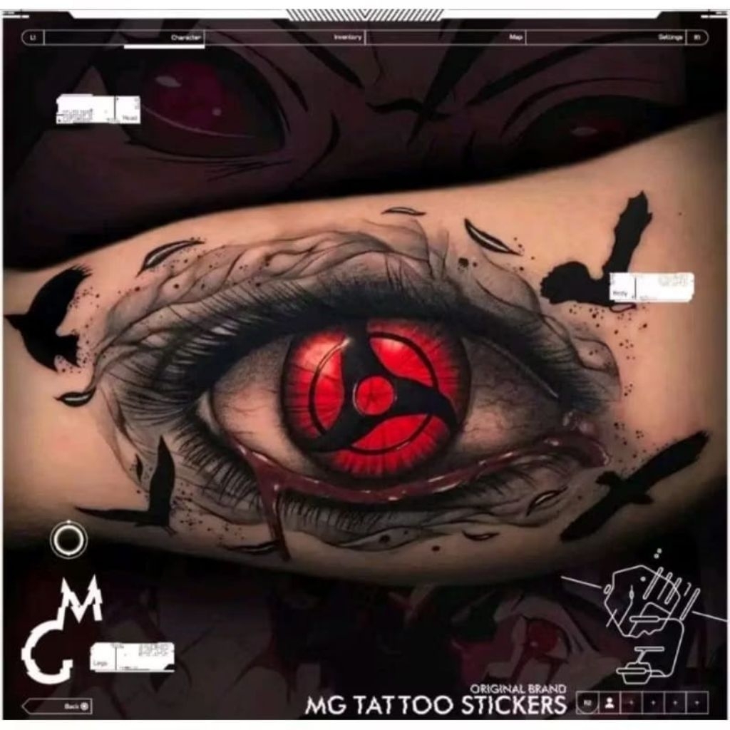 COD| TATO TEMPORER MATA UCIHA KEREN TAHAN LAMA TATTO TEMPORARY