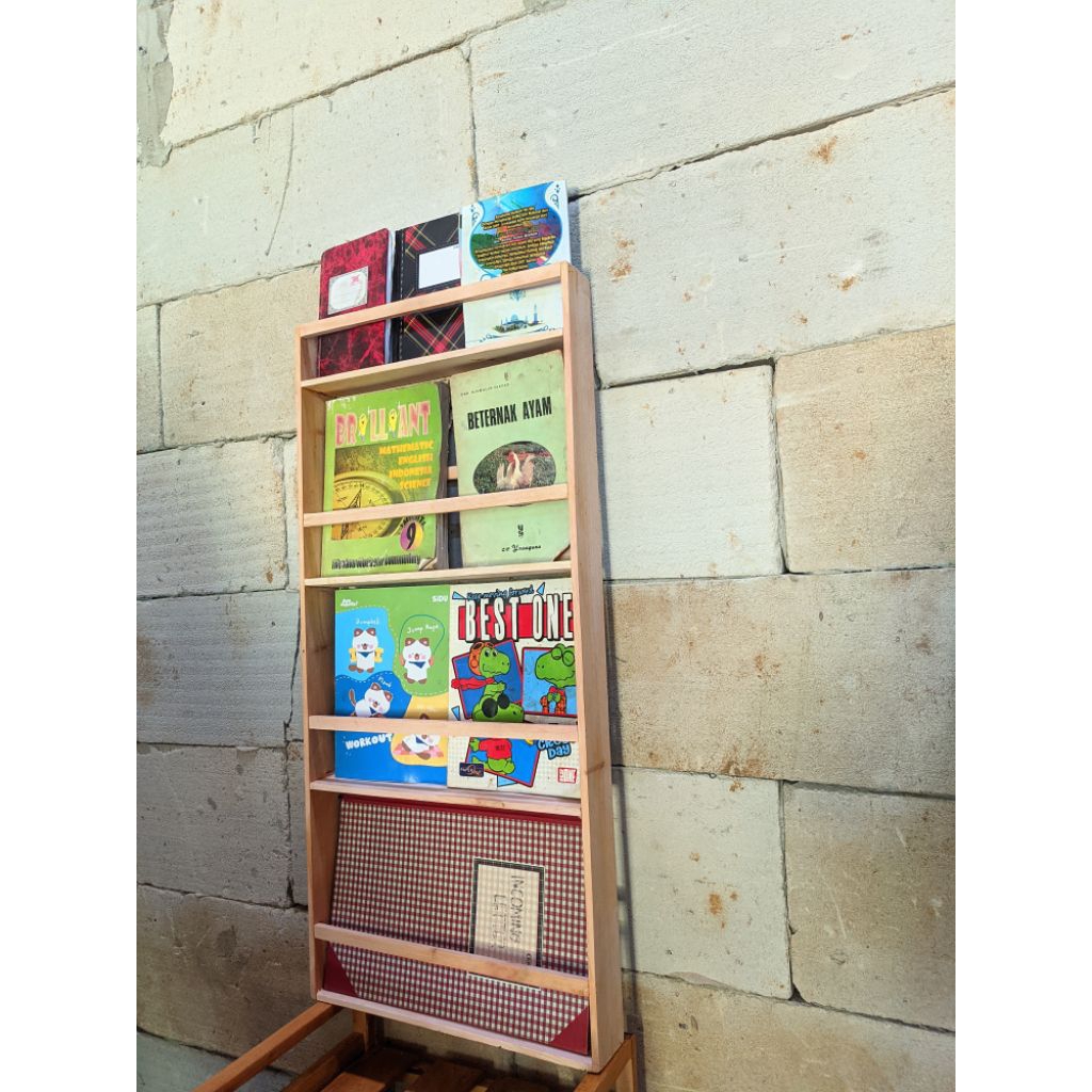 rak buku 4 tingkat kayu rak buku tempel dinding