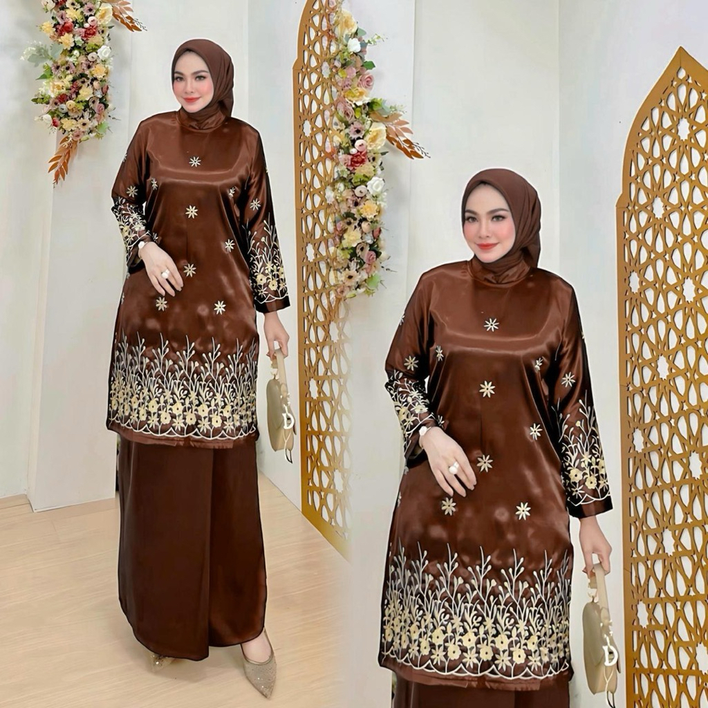 STELAN KEBAYA BORDIR MANUAL / KEBAYA KURUNG BORDIR BAHAN KAWASAKI PREMIUM / STELAN KEBAYA KURUNG MEL