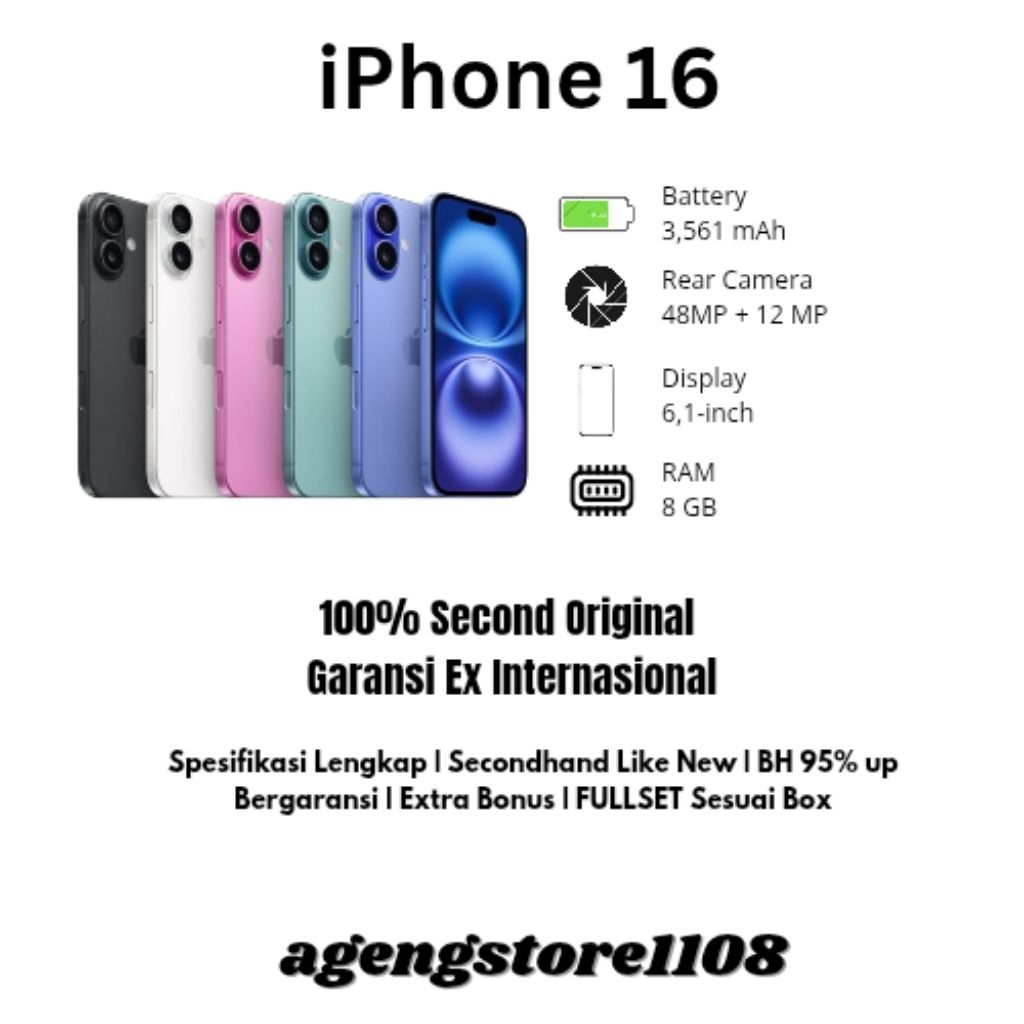 IPHONE 16 SECOND ORIGINAL EX INTER