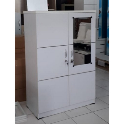 LEMARI ANAK MINIMALIS LEMASI PAKAIAN ANAK KOS MINIMALIS PUTIH KACA KUNCI ALA 838 JASMINE