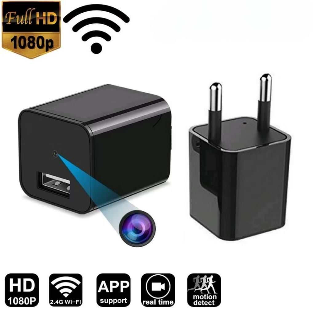 SPY Cam Mini USB Adaptor Charger Webcam CCTV Lookcam 8MP Wifi Smart Net Hidden Camera Pengintai