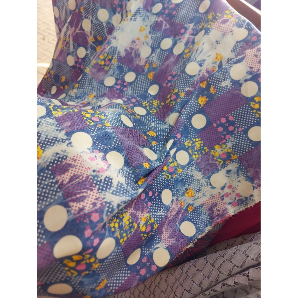 kain katun denim kemeja  - kain katun denim premium