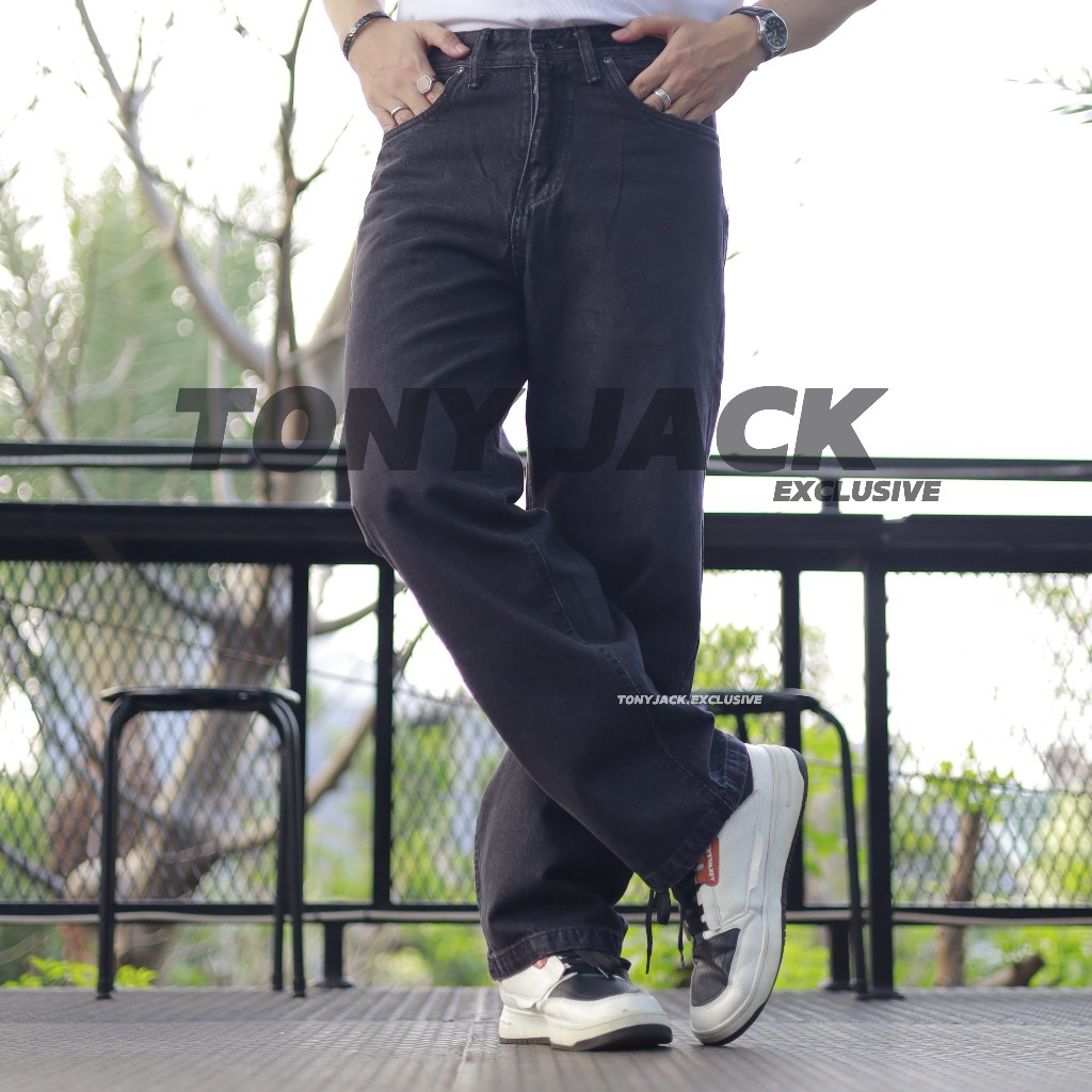 Tony Jack Loose Jeans – Midnight Black | Celana Jeans Pria Loose Pants Oversize Baggy Tebal