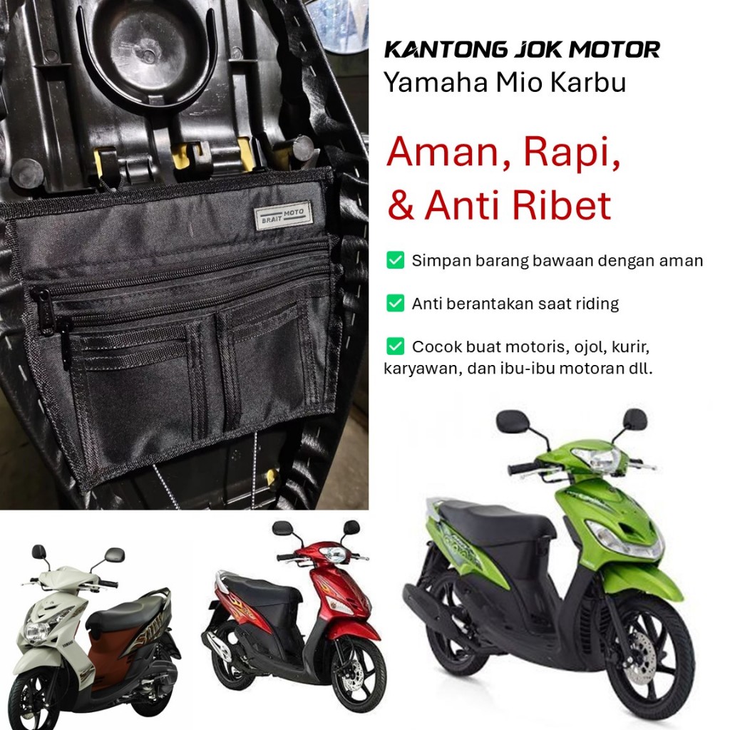 braitmoto Tas Jok Motor Kantong Bagasi Seat Bag Yamaha Mio Soul Karbu