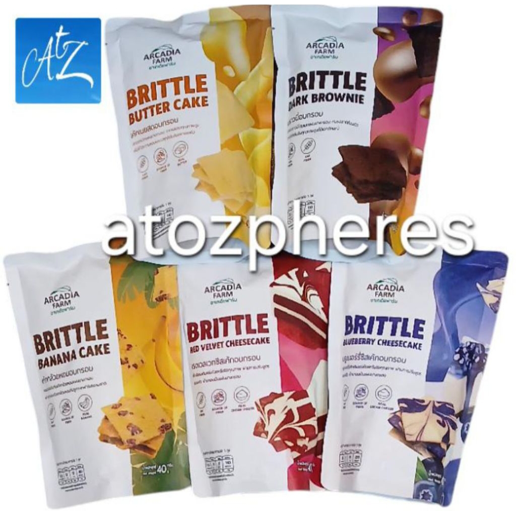 

Kukis rasa mentega bronis pisang bluberi keju Thai Thailand ARCADIA FARM BRITTLE DARK BROWNIE BUTTER BANANA RED VELVET BLUEBERRY CHEESECAKE CHEESE CAKE Cookies kemasan 40g