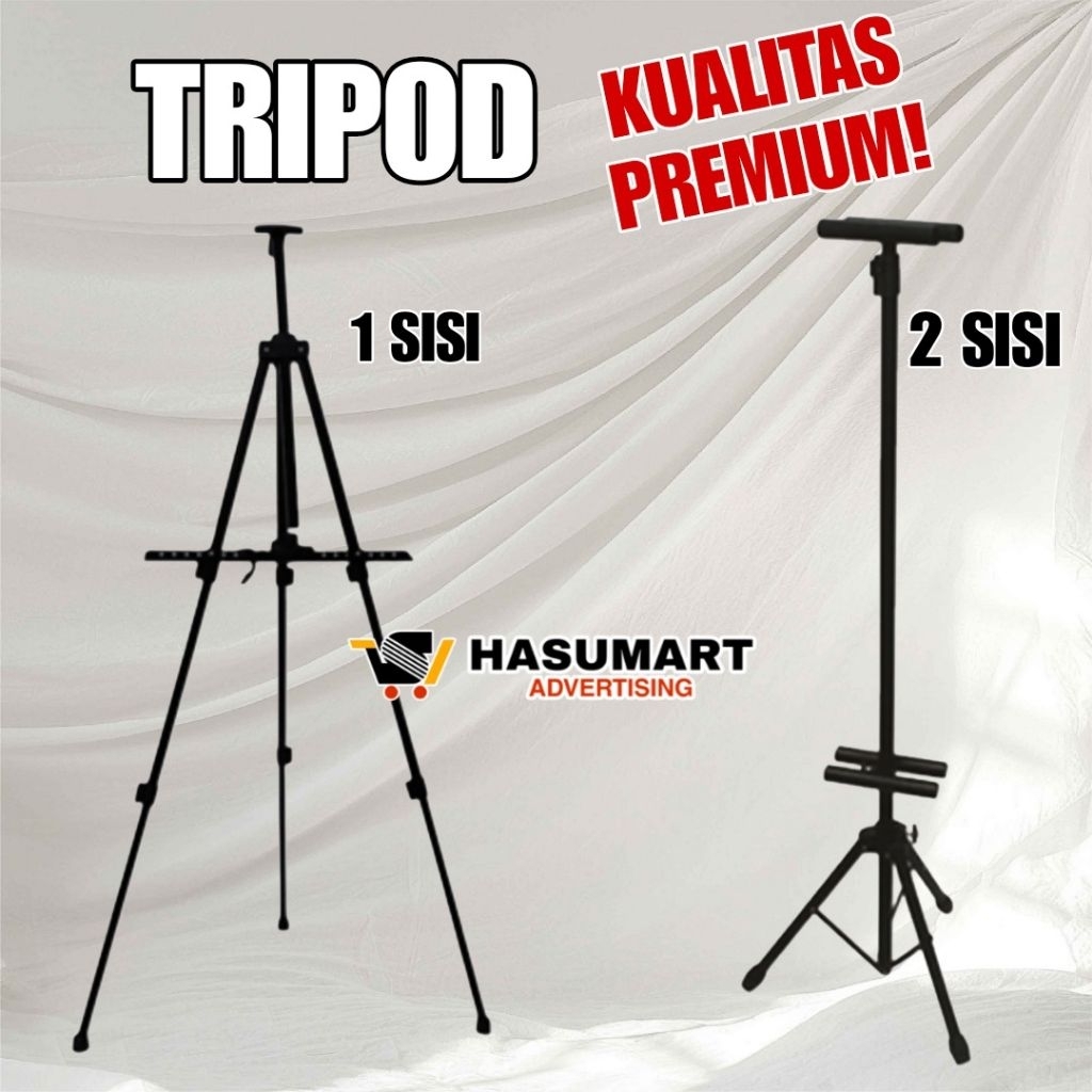 Tripod Stand Besi / Stand Akrilik Sign / Tripod Frame / Tripod Papan Bunga / Tripod 1 Sisi / Tripod 