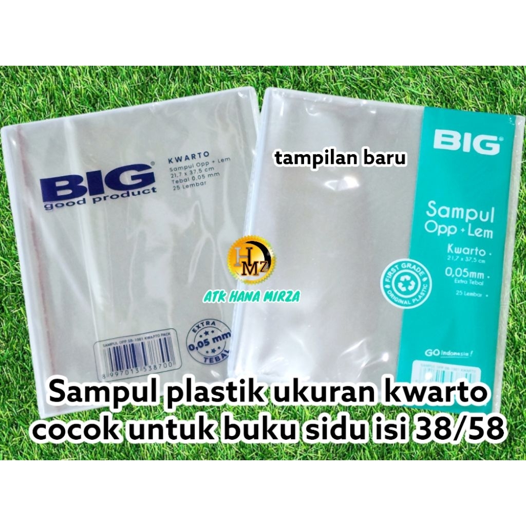 

Sampul plastik merk Big untuk buku ukuran kwarto 1 pak(±25 lembar)