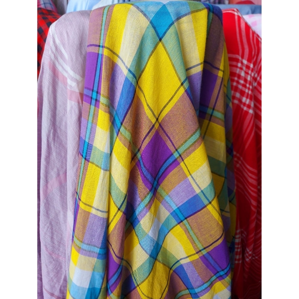 kain katun kotak2 - kain katun kotak besar  - kain katun kotak kotak meteran - kain katun kotak