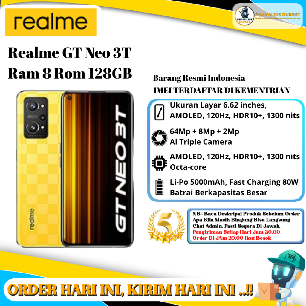 Realme GT Neo 3T 5G Ram 8 Rom 128GB