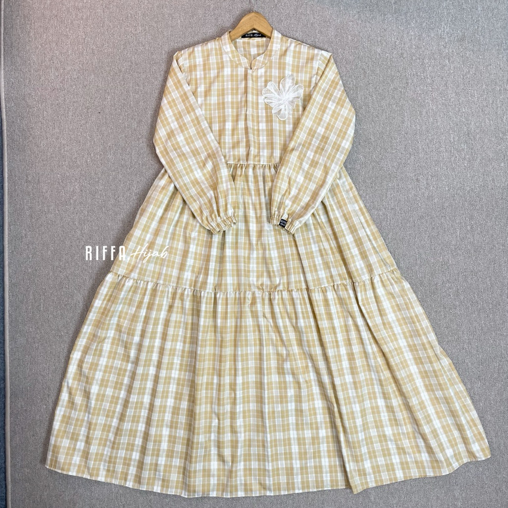 AZALEA Dress| gamis vintage, dress vintage, gamis bordir, ootd hijab, busui,motif kotak,gamis remaja